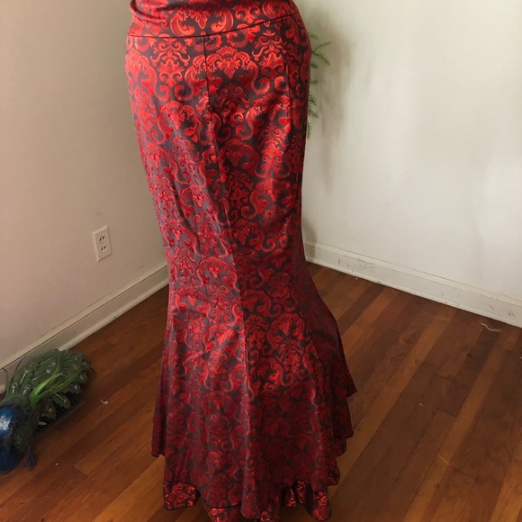 chic Dresses & Skirts - Gothic Steampunk red and black long skirt
